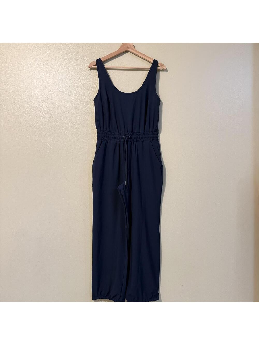 Abercrombie & Fitch Navy Sleeveless Drawstring Waist Jumpsuit Petite S